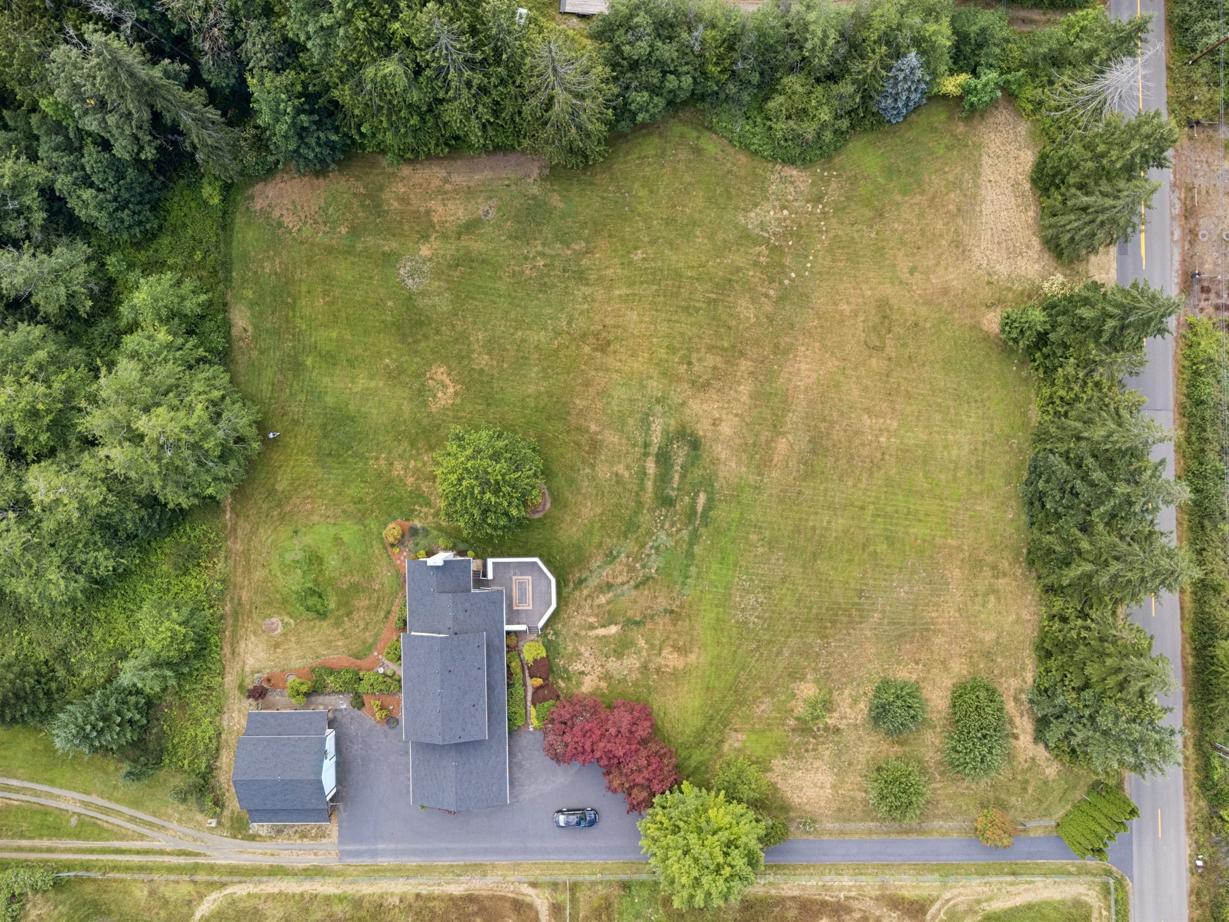 Aerial property overview for a real estate listing
