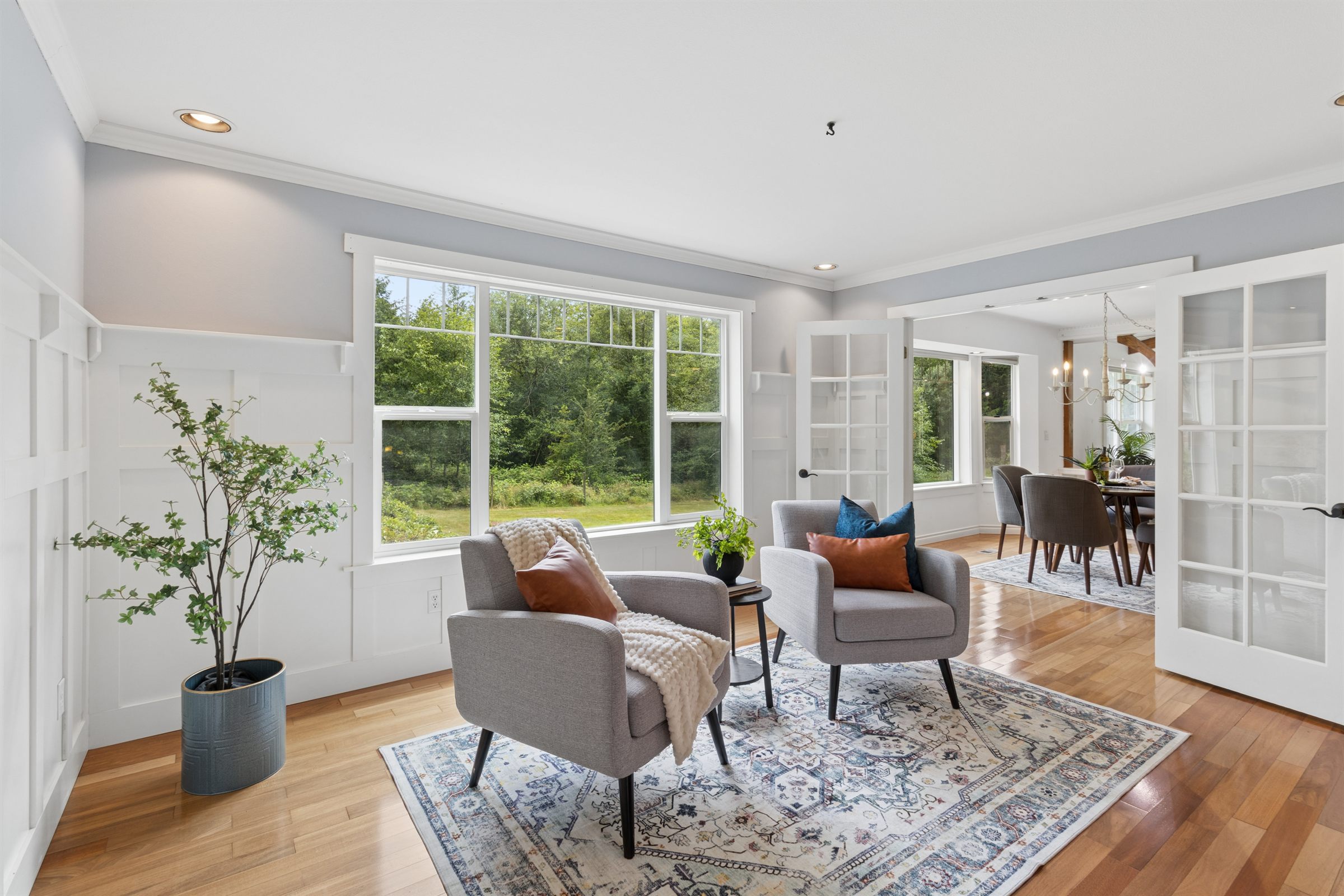Sitting room photographed with clean natural light