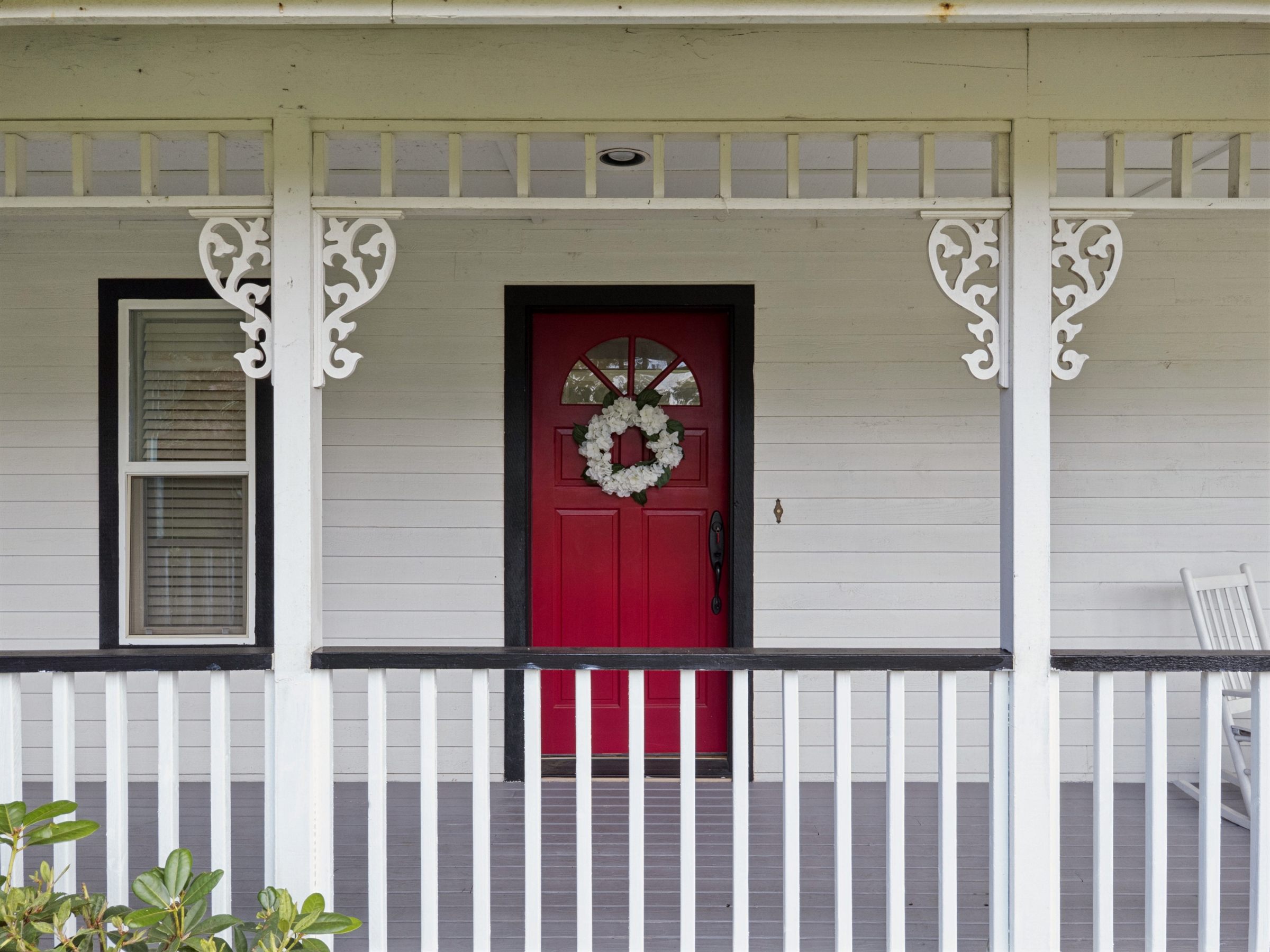 Front porch detail photographed for real estate media